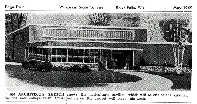 Artists rendition of new pavilion bldg (From College Countryman May 1959)