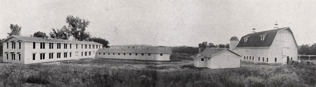 The original barn (1919) and shops 1921