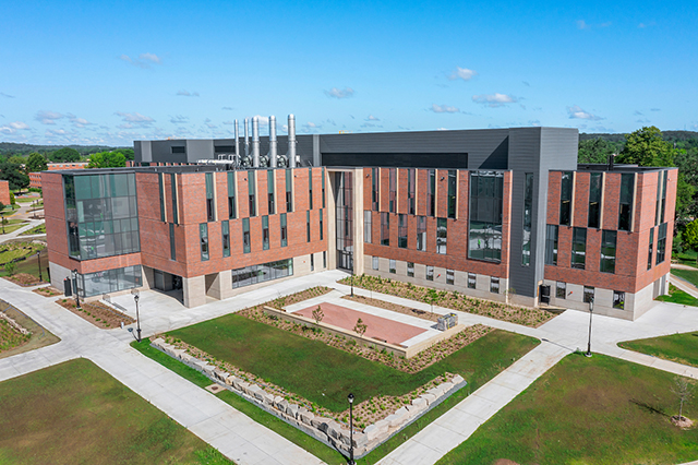 Overhead view of the new SciTech building