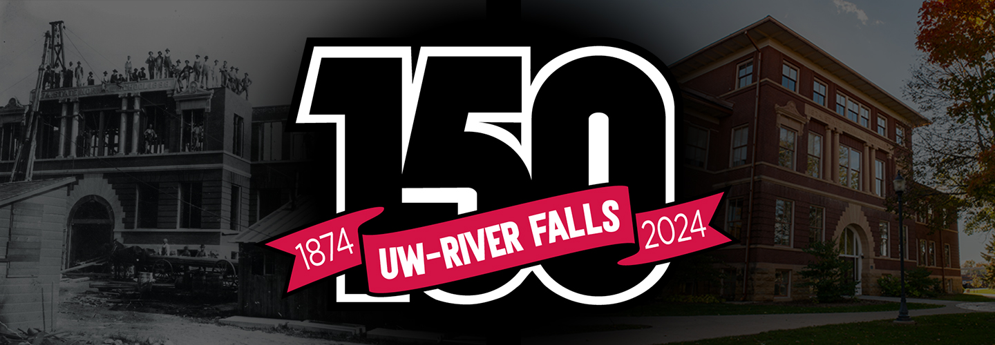 Logo for UWRF's 150th anniversary