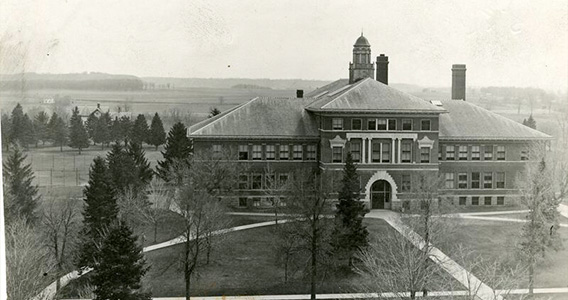 A bird's eye view of South Hall in the 1920's