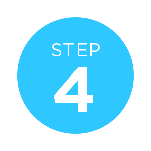 Icon with step number four inside a blue circle 